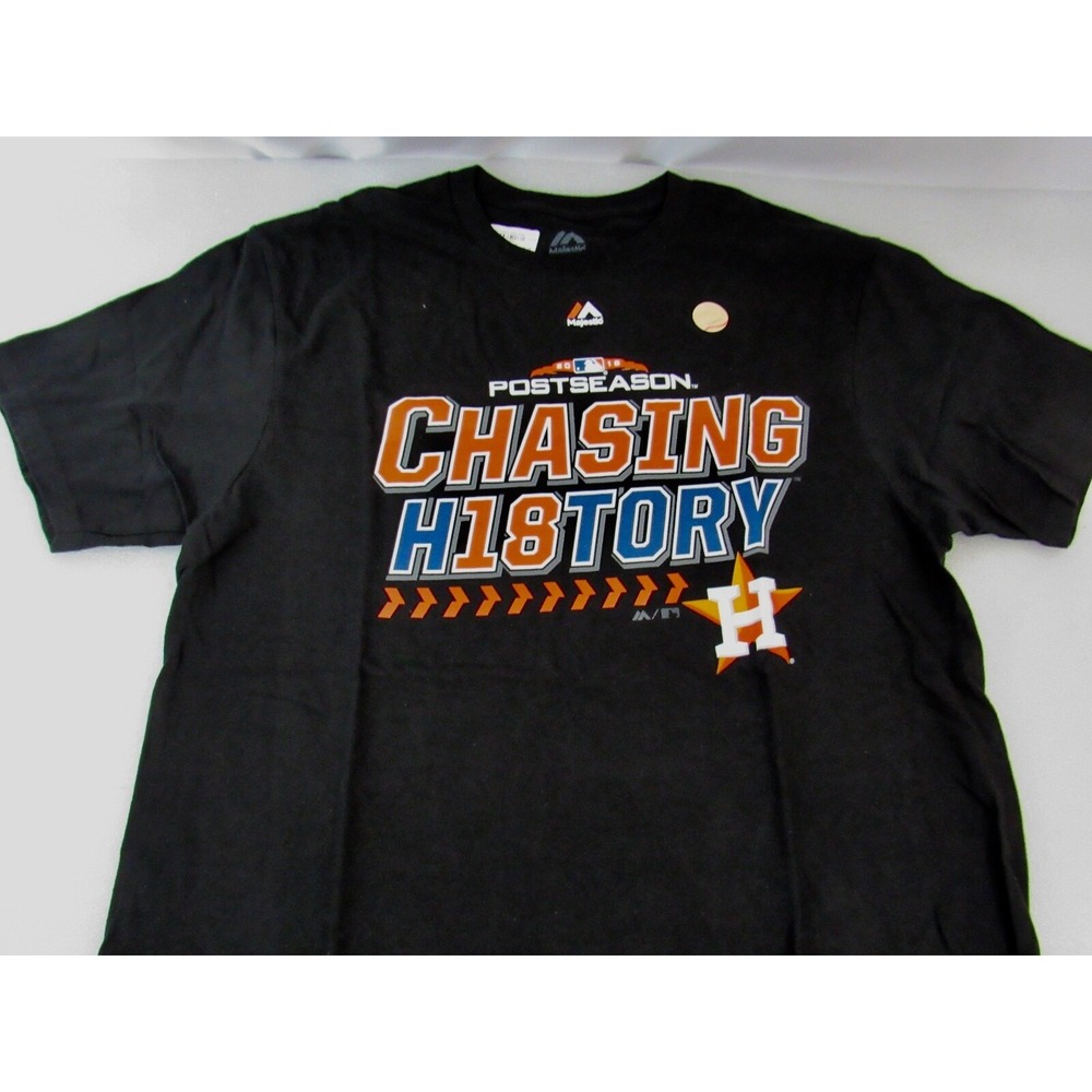 MLB Astros Sz Med Authentic Collection Majestic Chasing History Black T-Shirt